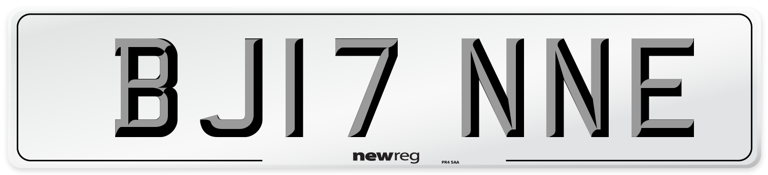 BJ17 NNE Number Plate from New Reg